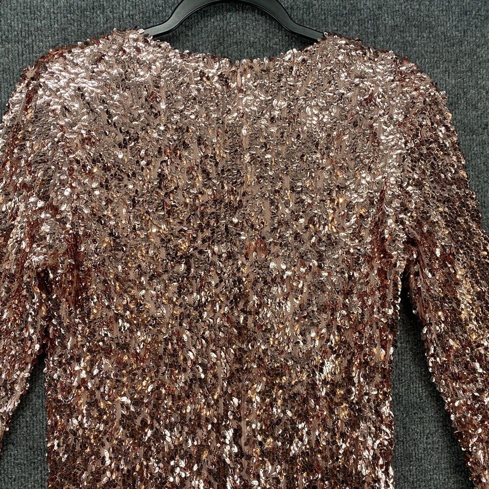 Akira Dress Women L Pink Sequin Embellished Shimmer Evening Mini Cocktail Prom - Picture 4 of 8